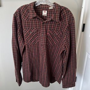 Levis Mens Large Flannel long sleeve snap button shirt #19